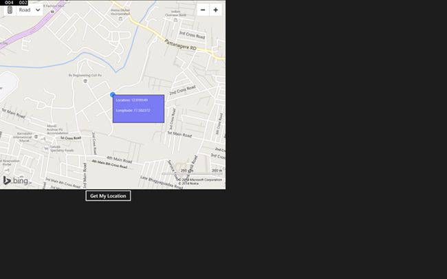 Current geolocation of the device